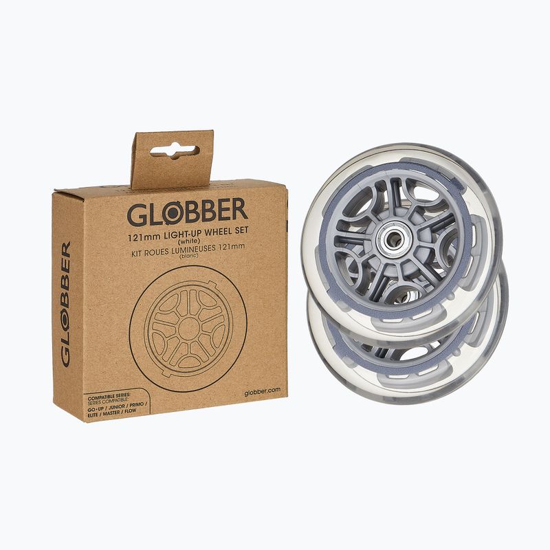 Kółka do hulajnogi Globber LED 121mm ABEC-9 2 szt. led white 3