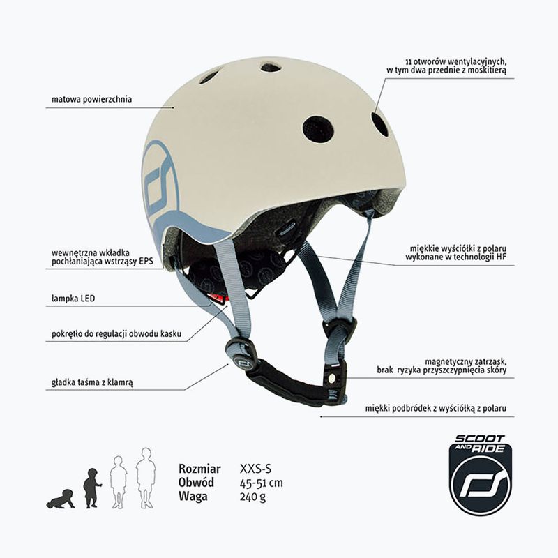 Kask dziecięcy Scoot & Ride XXS-S ash 7