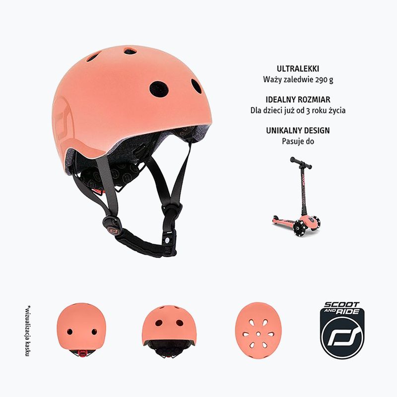 Kask dziecięcy Scoot & Ride S-M peach 4