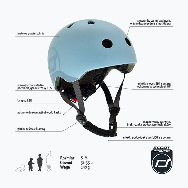 Kask dziecięcy Scoot & Ride S-M steel 2