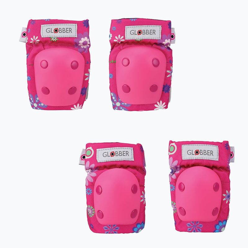 Zestaw ochraniaczy dziecięcych Globber Toddler deep pink/flowers