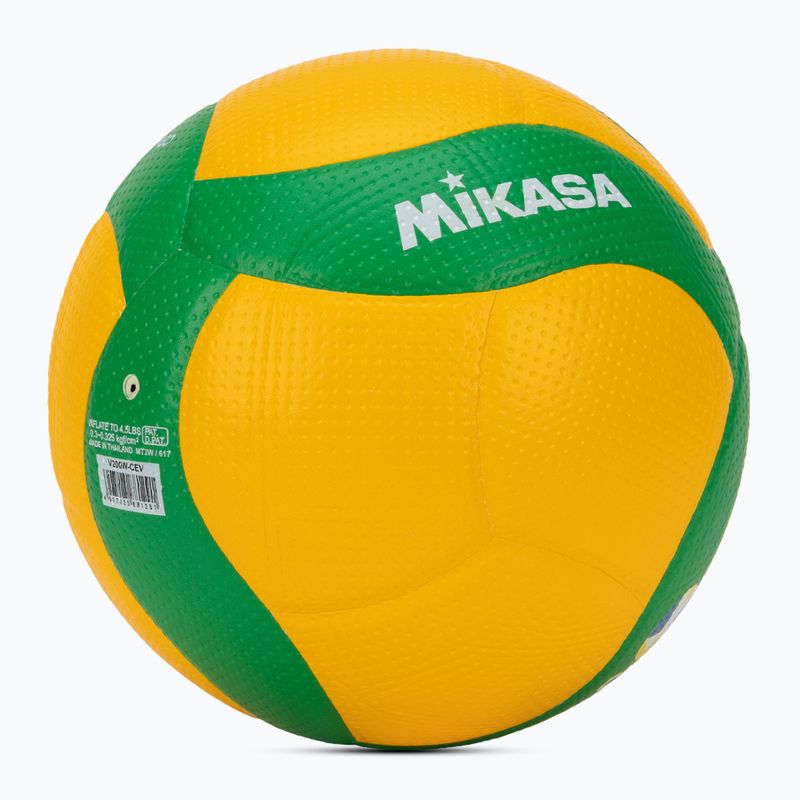 Piłka do siatkówki Mikasa V200W CEV yellow/green rozmiar 5 2