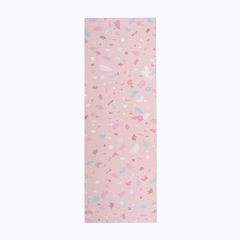 Zestaw do jogi Myga Terrazzo Yoga Set mata + klocek + pasek fioletowy 12