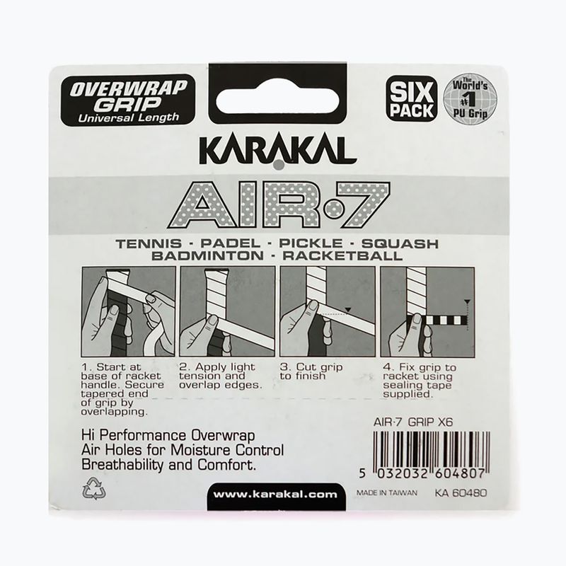 Owijki squash Karakal Air 7 Overwrap Grip 6 pack blue 2