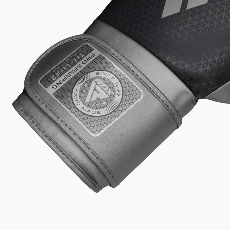 Rękawice bokserskie RDX L2 Mark Pro Sparring Boxing Hook & Loop silver 6