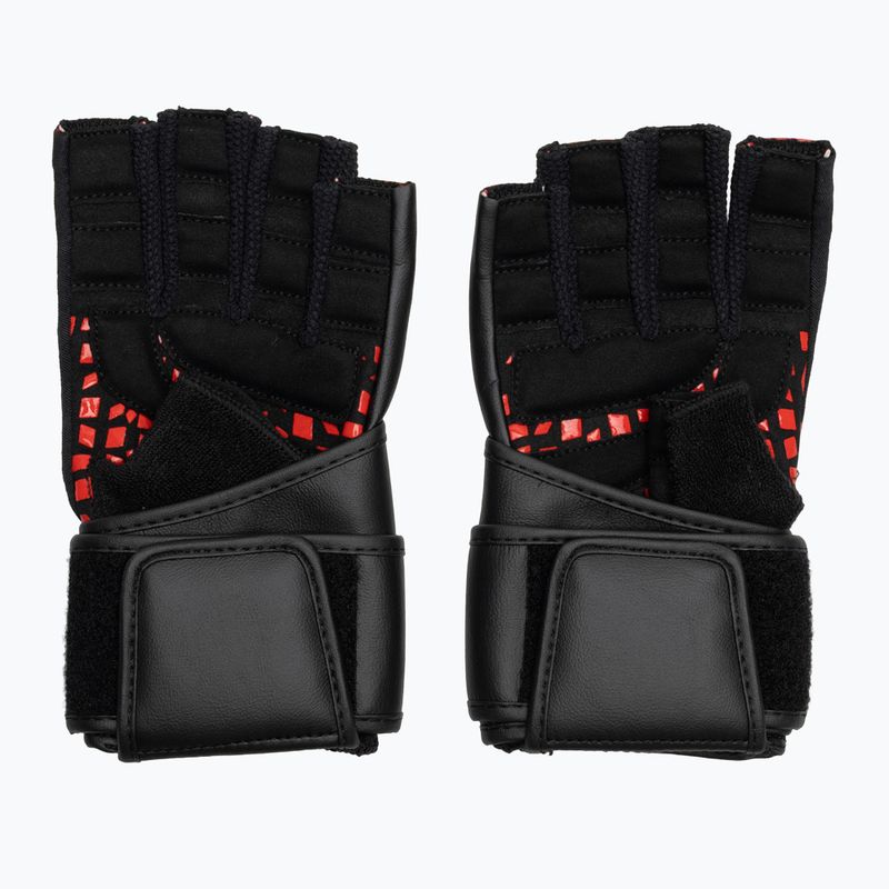 Rękawiczki treningowe RDX L4 Finger Weightlifting Leather red/black 3