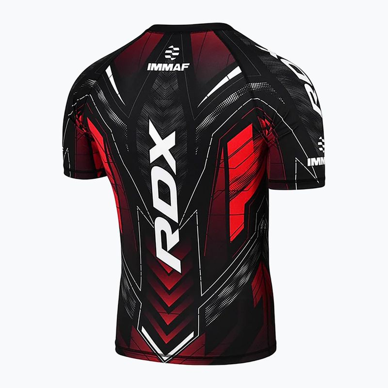 Koszulka treningowa męska RDX IMMAF Approved Half Sleeves Compression red 2