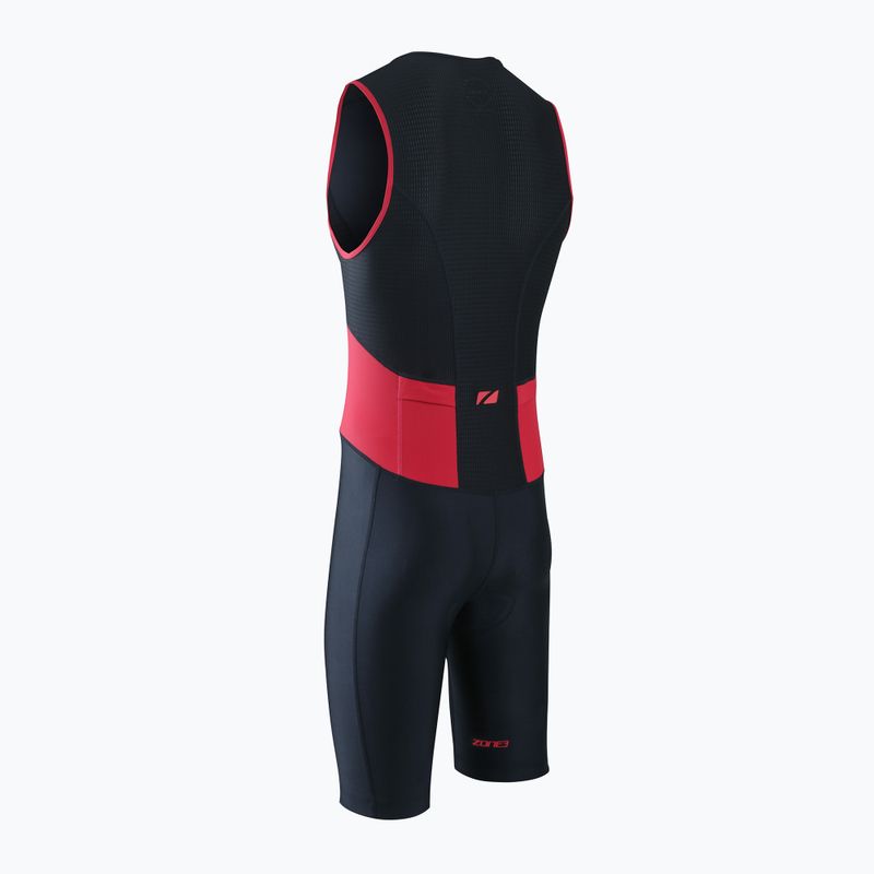 Kombinezon triathlonowy męski ZONE3 Activate Trisuit black/red 4