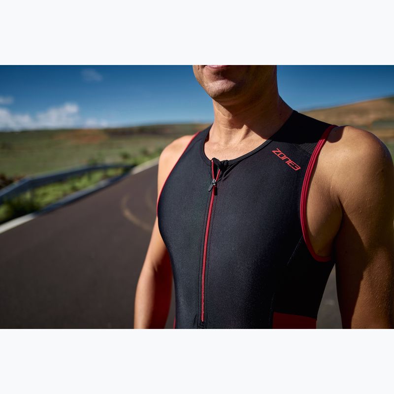 Kombinezon triathlonowy męski ZONE3 Activate Trisuit black/red 6