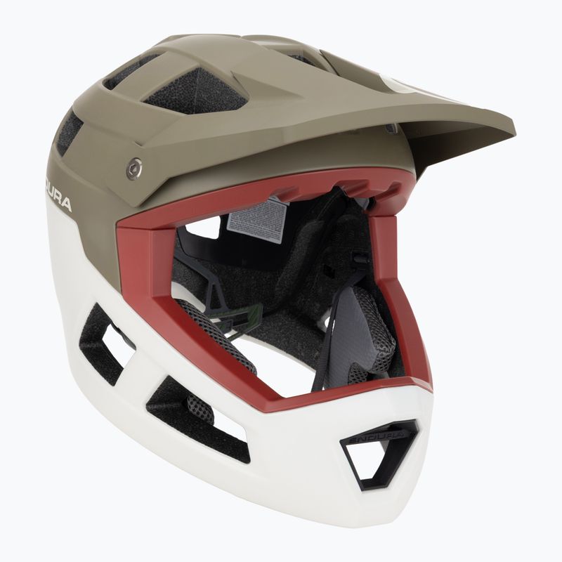 Kask rowerowy Endura Singletrack Full Face MIPS tweed green