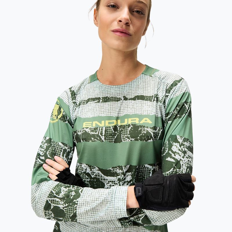 Longsleeve rowerowy damski Endura Patchwork Ltd W machair green 4