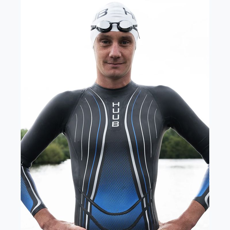 Pianka triathlonowa męska HUUB Agilis II Back Zip 3.5 metalic blue 5