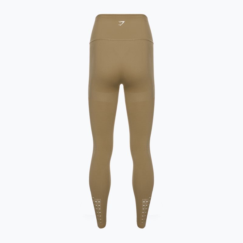 Legginsy treningowe damskie Gymshark Energy Seamless biscotti brown/white 6