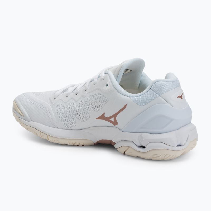 Buty do piłki ręcznej damskie Mizuno Wave Stealth V white/rose/snow white 3
