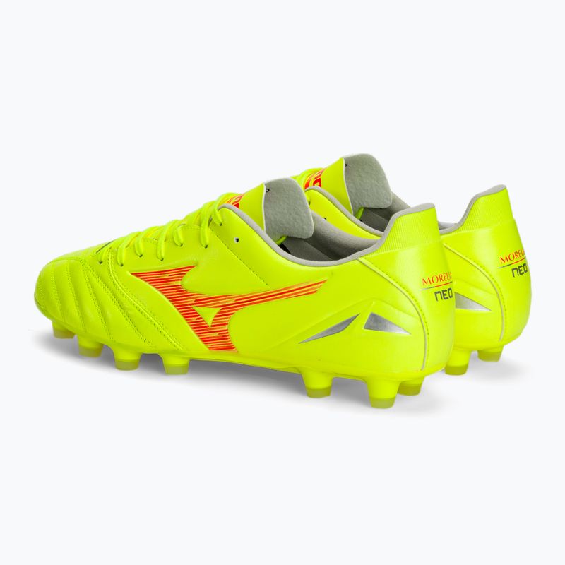Buty piłkarskie Mizuno Morelia Neo IV Pro MD safety yellow/ fiery coral 2/ galaxy silver 4