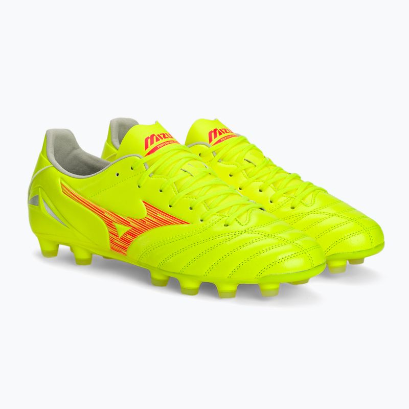 Buty piłkarskie Mizuno Morelia Neo IV Pro MD safety yellow/ fiery coral 2/ galaxy silver 5