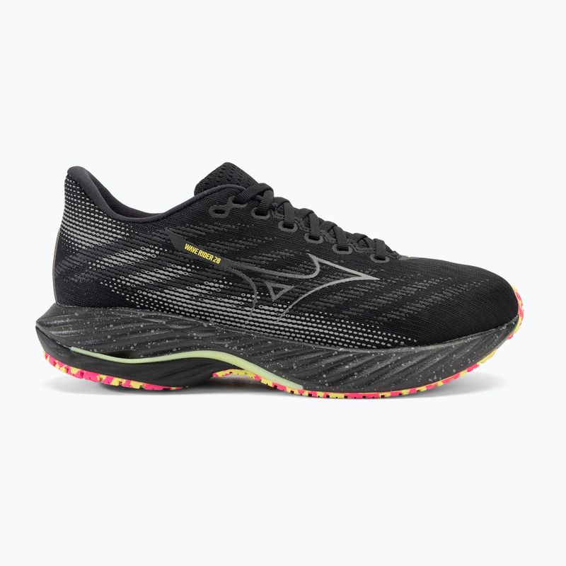 Buty do biegania męskie Mizuno Wave Rider 28 black/silver/sunny lime 2