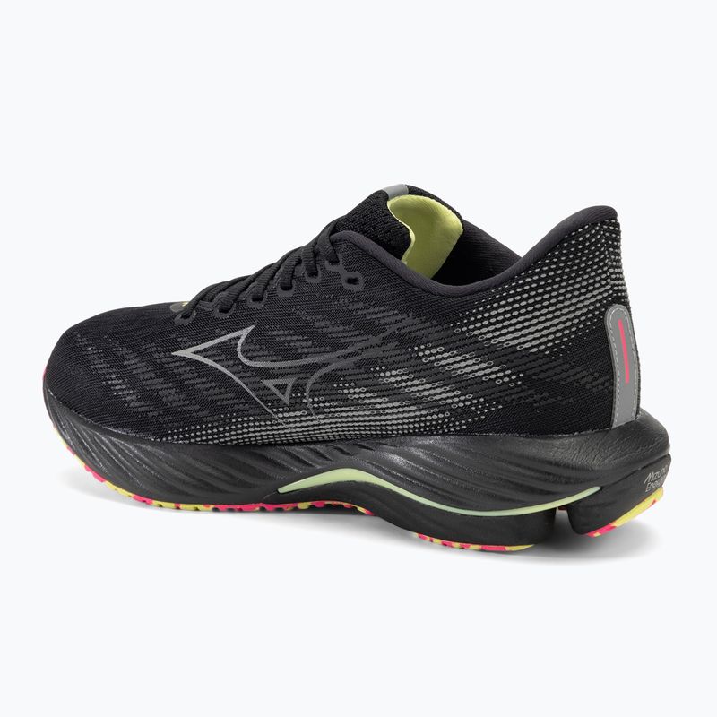 Buty do biegania męskie Mizuno Wave Rider 28 black/silver/sunny lime 3