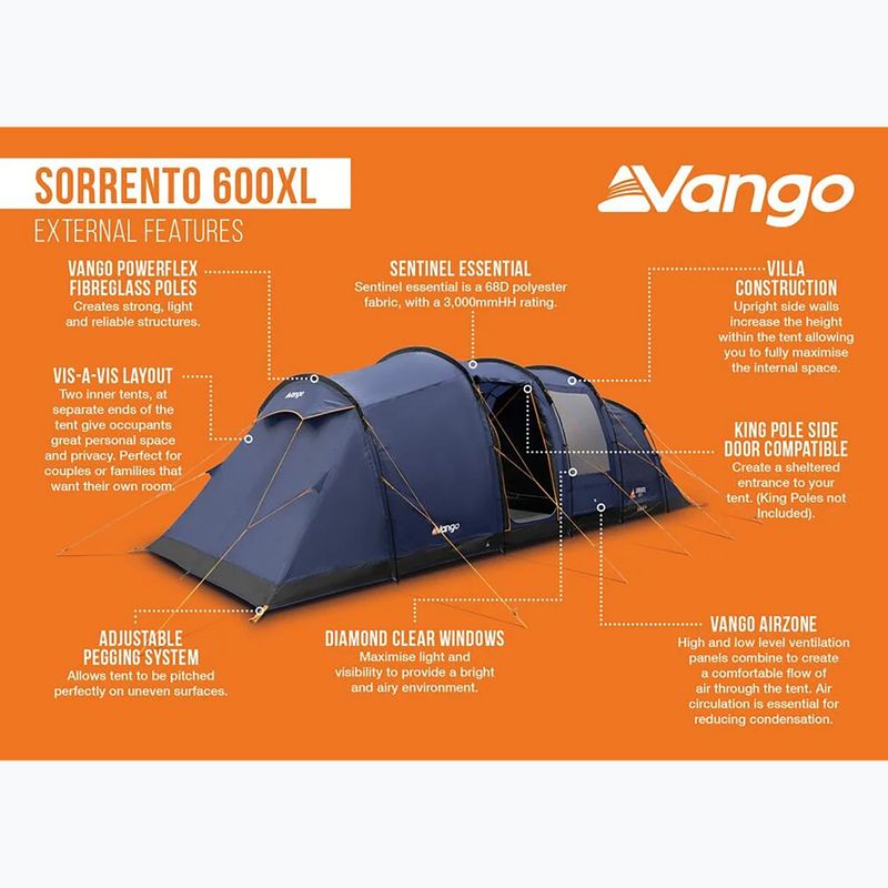 Namiot kempingowy 6-osobowy Vango Sorento 600XL twilight blue 12