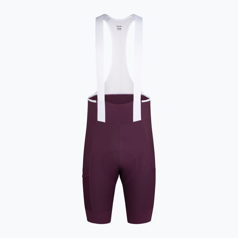 Spodenki rowerowe męskie Rapha Brevet Element Cargo Bib Shorts plum/white 5
