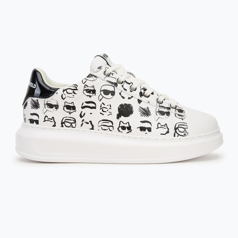 Buty damskie KARL LAGERFELD Kapri Twin Nft Graffiti white leather w/black 2