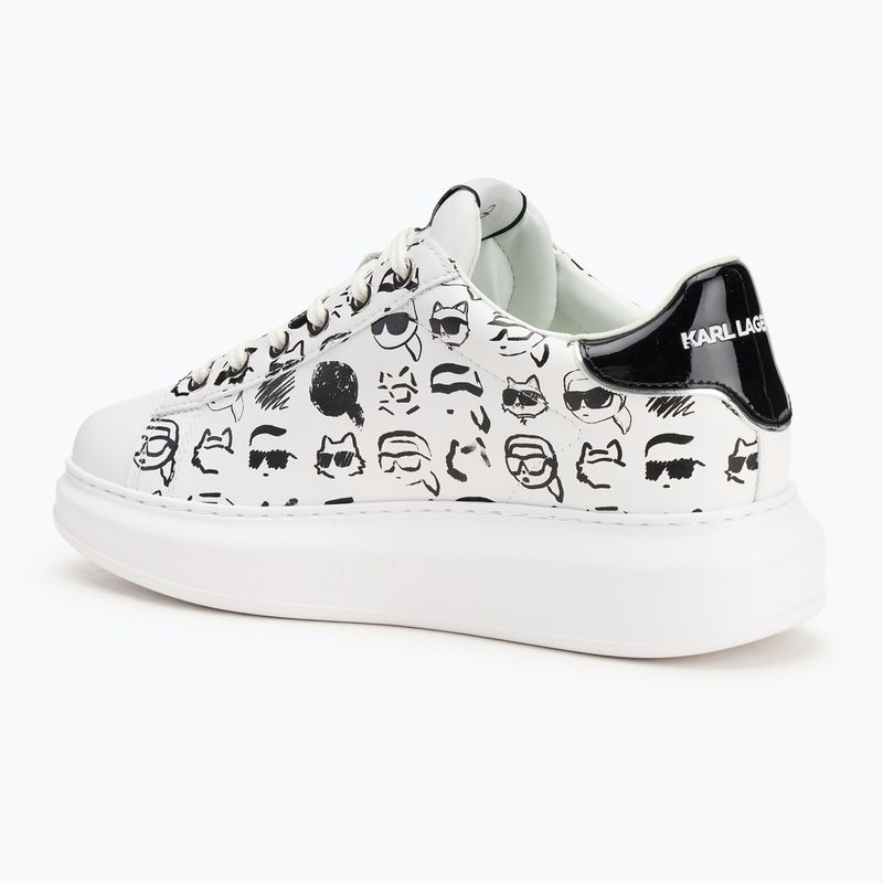 Buty damskie KARL LAGERFELD Kapri Twin Nft Graffiti white leather w/black 3