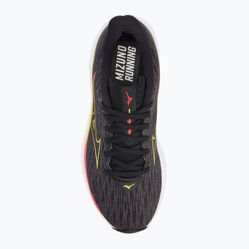 Buty do biegania damskie Mizuno Wave Rider 28 black/evening primrose/poppy red 5