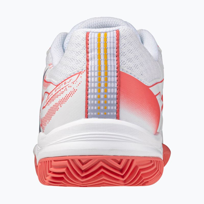 Buty do tenisa dziecięce Mizuno Break Shot 5 Jr CC white/blue granite/calypso coral 10