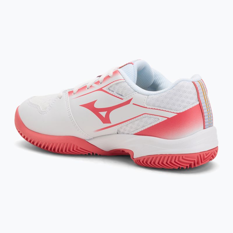 Buty do tenisa dziecięce Mizuno Break Shot 5 Jr CC white/blue granite/calypso coral 3