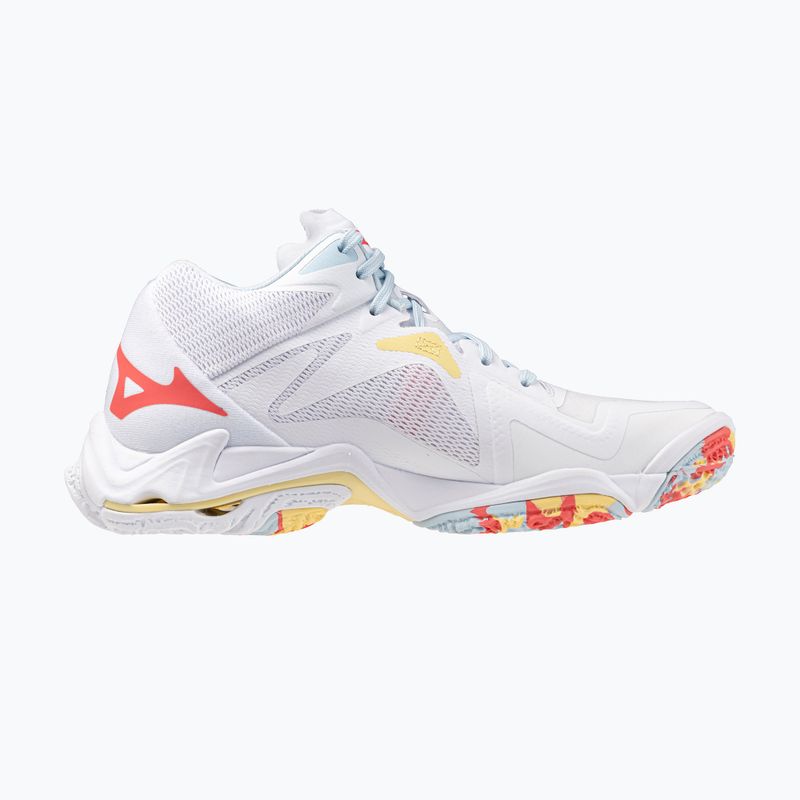 Buty do siatkówki damskie Mizuno Wave Lightning Z8 Mid white/calypso coral/pale banan 9
