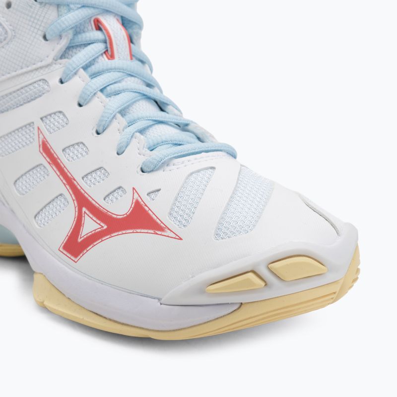 Buty do siatkówki damskie Mizuno Wave Voltage 2 Mid white/calypso coral/pale banan 7