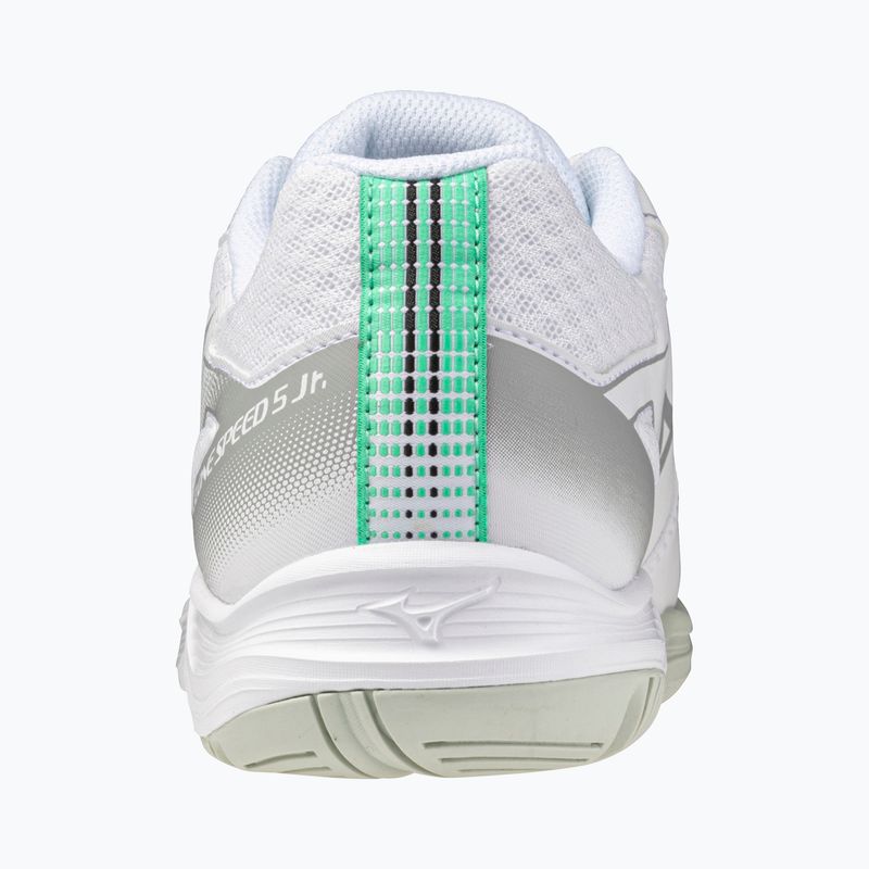 Buty do siatkówki dziecięce Mizuno Cyclone Speed 5 white/black/frozen emerald 10