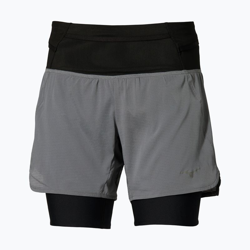 Spodenki do biegania damskie Mizuno Trail Multipocket 2in1 lava smoke