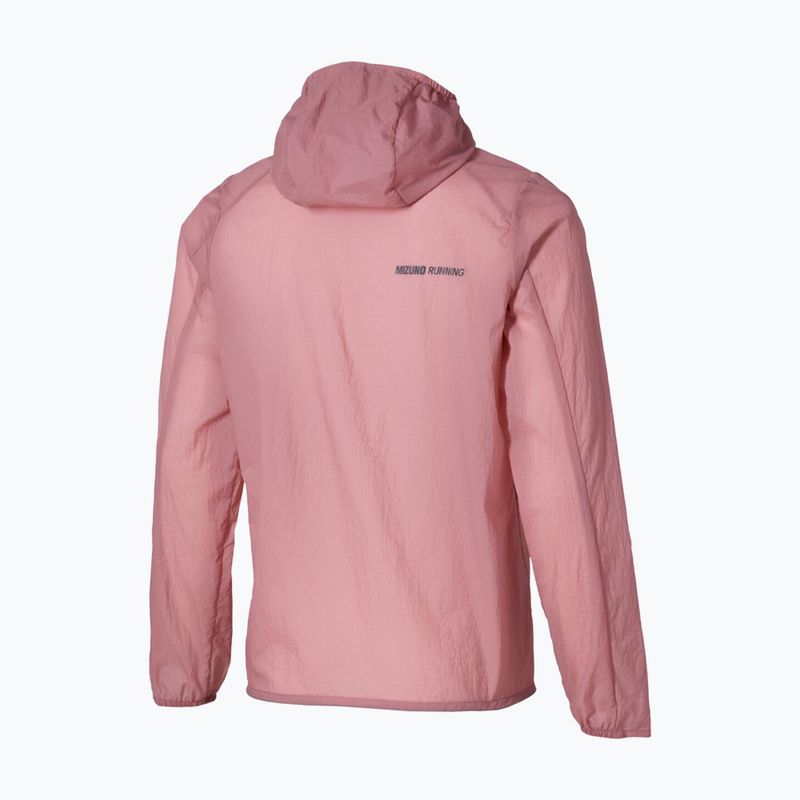Kurtka do biegania damska Mizuno Tech Light Hooded Jacket rose elegance 2