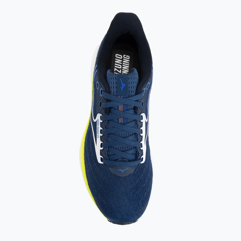 Buty do biegania męskie Mizuno Wave Rider 29 estate blue/white/lightning yellow 5