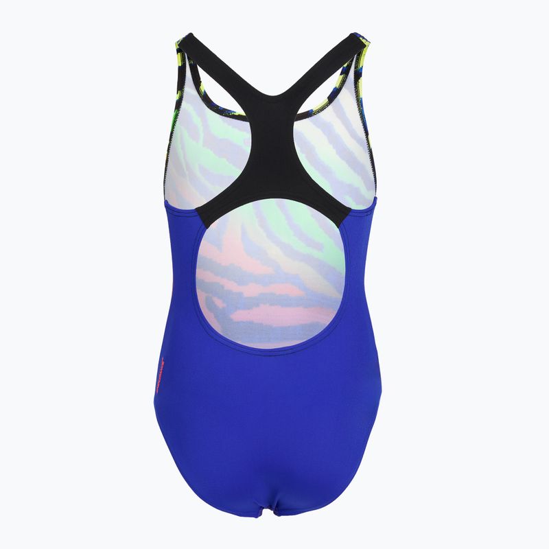 Strój pływacki jednoczęściowy dziecięcy Speedo Digital Placement Medalist blue/green 2