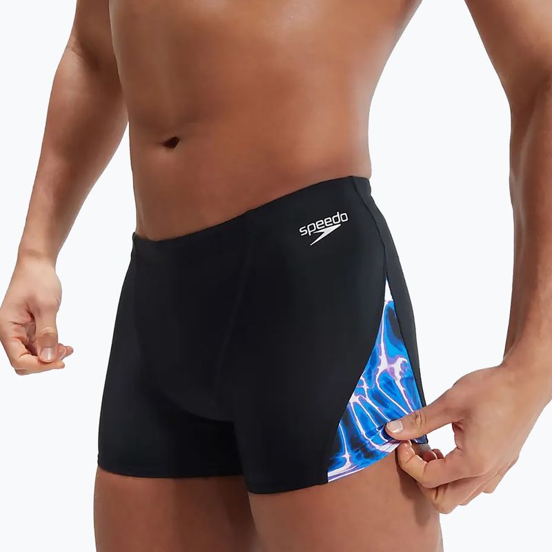 Bokserki pływackie męskie Speedo Allover Digital V-Cut Aquashort black/blue 10