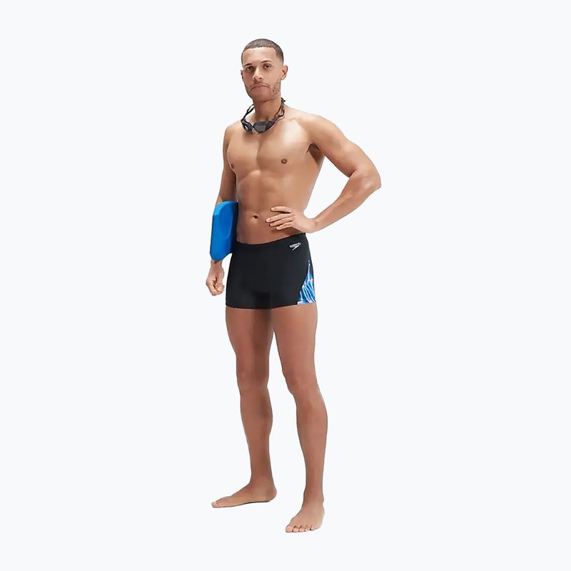 Bokserki pływackie męskie Speedo Allover Digital V-Cut Aquashort black/blue 11