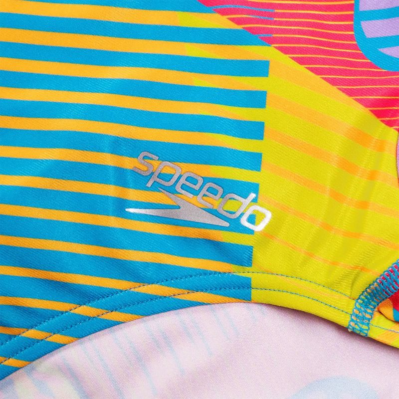 Strój pływacki jednoczęściowy damski Speedo Allover Digital Vback flare pink/bit lime/sweet purple/bolt 4