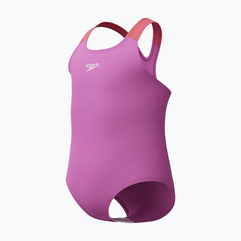 Strój pływacki jednoczęściowy dziecięcy Speedo Learn To Swim Medalist neon violetl 3