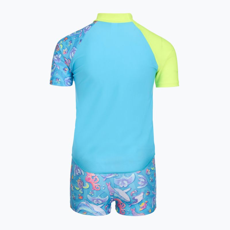 Strój pływacki dwuczęściowy dziecięcy Speedo Learn To Swim Digital Rash Top Set turkish sea 2