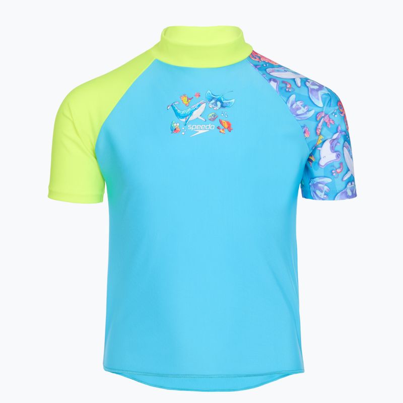 Strój pływacki dwuczęściowy dziecięcy Speedo Learn To Swim Digital Rash Top Set turkish sea 3