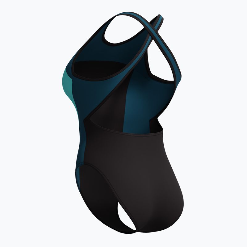 Strój pływacki jednoczęściowy damski Speedo High Neck Splice Cross Back dark teal 8