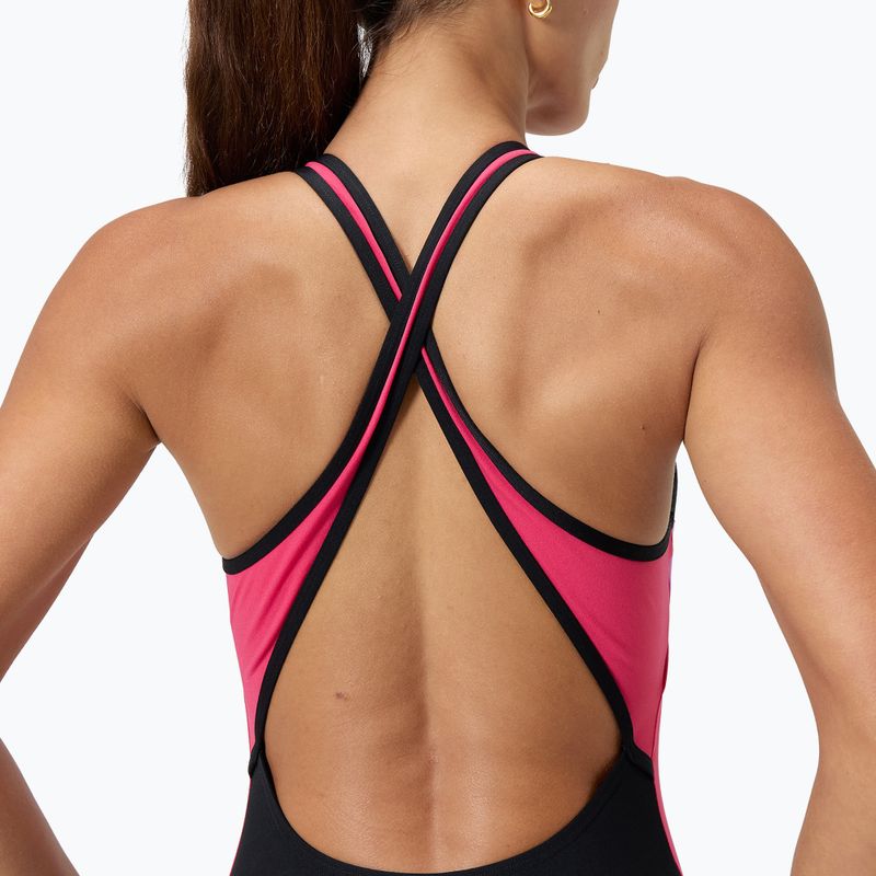 Strój pływacki jednoczęściowy damski Speedo High Neck Splice Cross Back raspberry fill 6