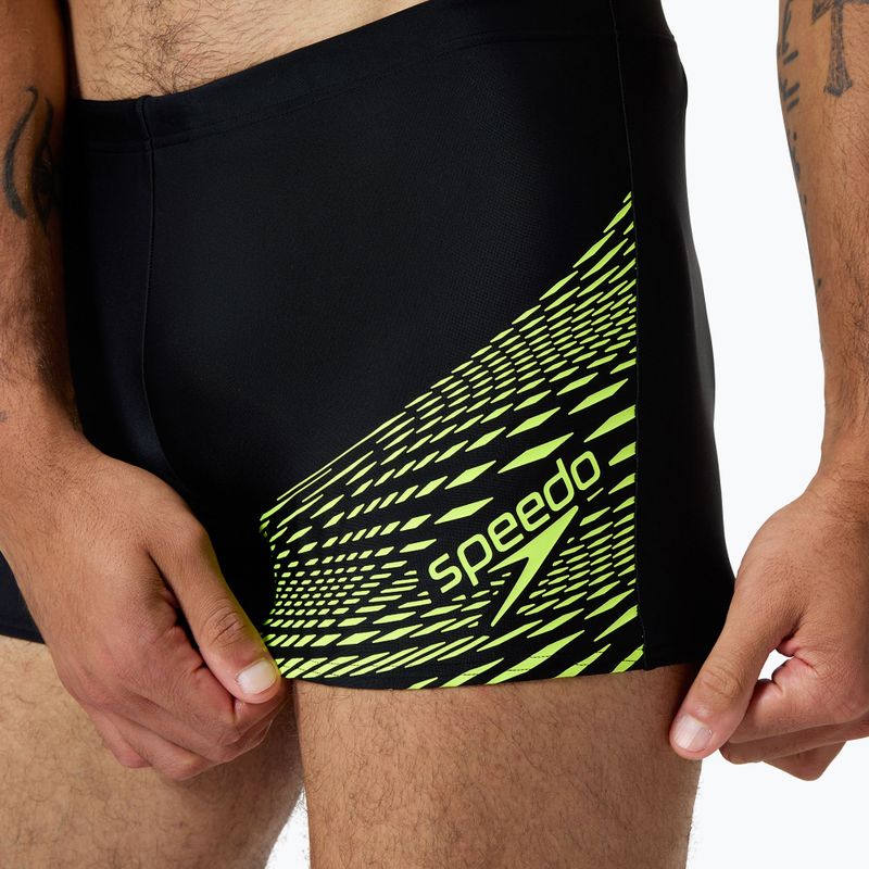 Bokserki pływackie męskie Speedo Medley Logo Aquashort black/hyper yellow 7