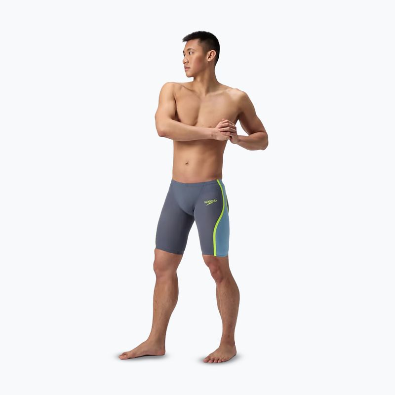 Jammery pływackie męskie Speedo Fastskin LZR Intent 2.0 Jammer grey lead/acadia blue/hyper yellow 2