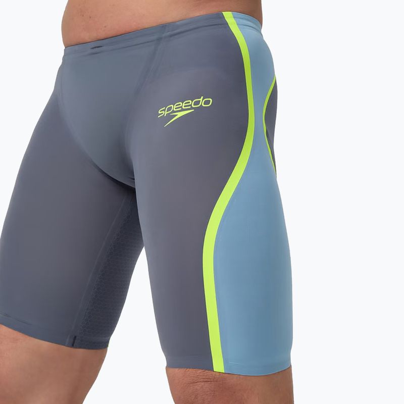 Jammery pływackie męskie Speedo Fastskin LZR Intent 2.0 Jammer grey lead/acadia blue/hyper yellow 5