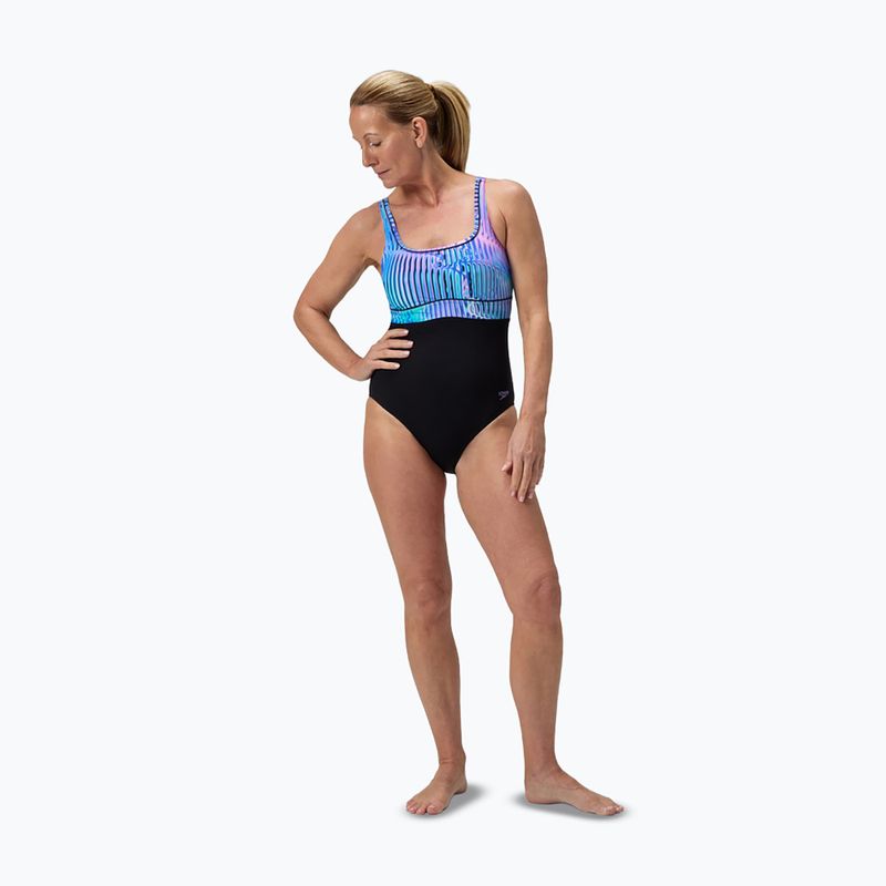 Strój pływacki jednoczęściowy damski Speedo Shaping Contour Eclipse Printed indigo glow 2