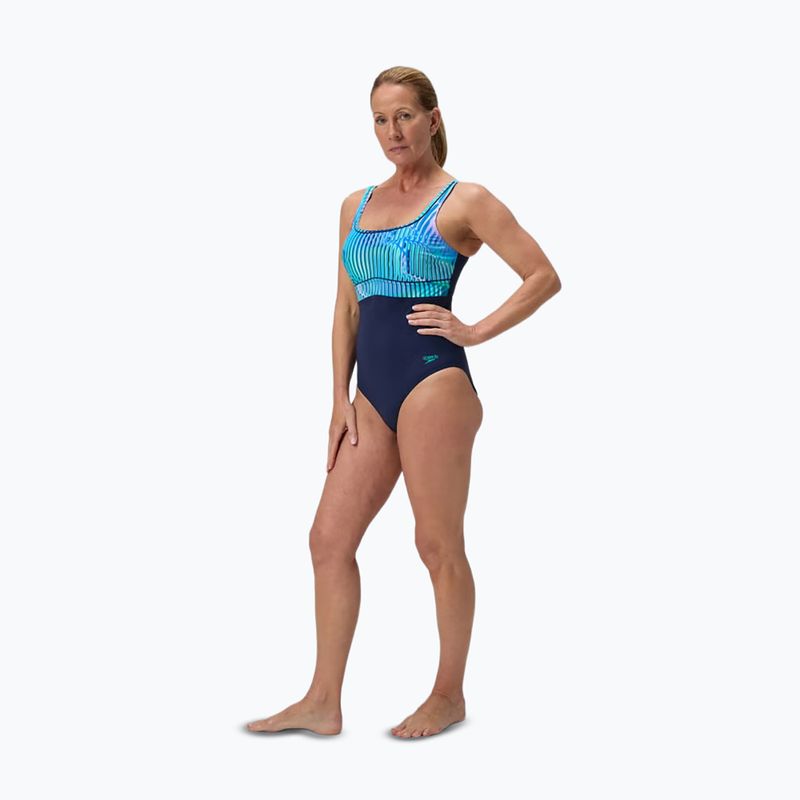 Strój pływacki jednoczęściowy damski Speedo Shaping Contour Eclipse Printed turquoise gem 5