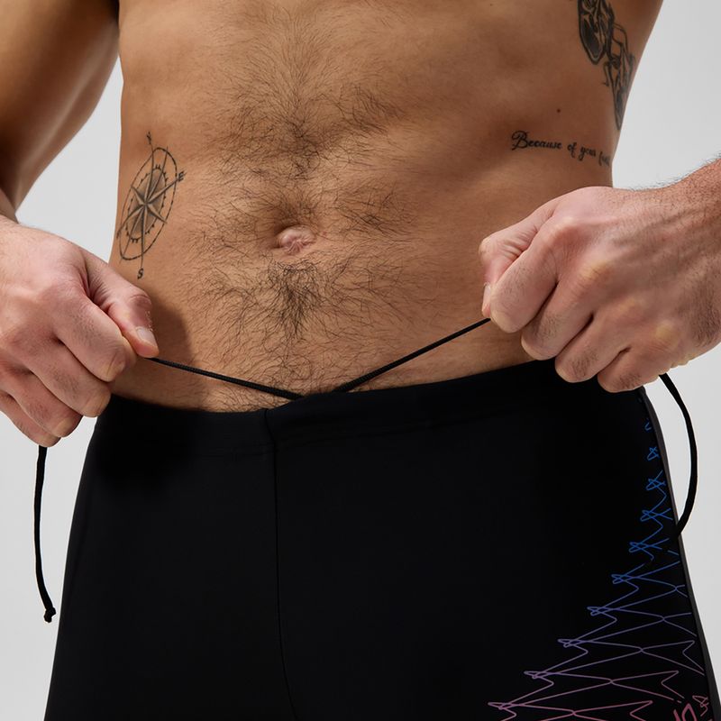 Bokserki pływackie męskie Speedo Medley Logo Aquashort black/neon coral 6